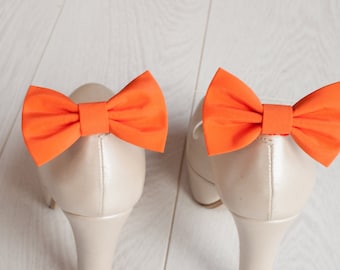 Brunt Orange bow ties, Clips for shoes, Brunt orange Wedding, Decoration for shoes