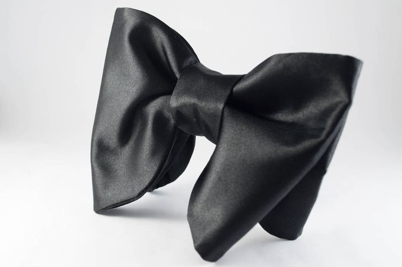 Oversized Bow tie, Large bow tie Black bow tie for wedding Tom Ford style image 4