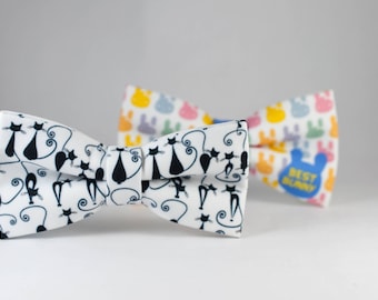Cats and Bunnies Bow Tie: Novelty Animal Lover Gift