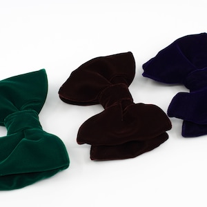 Velvet Bow Tie: Big Handmade Pre-Tied Wedding Bowtie