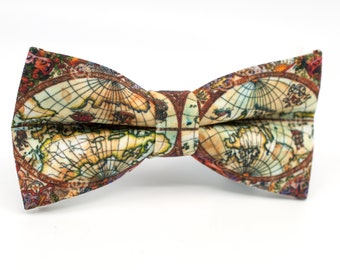 Map Bow Tie: Handmade Traveler Wedding Bowtie