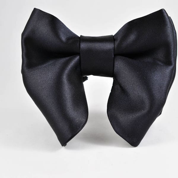 Formal event Black bow tie, Big Butterfly bowtie, Silk bowtie, Tom Ford Style