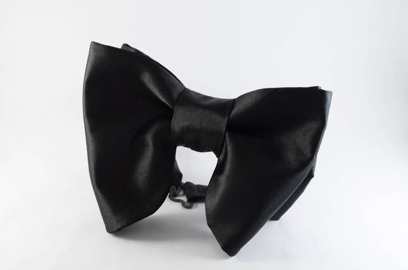 Oversized Bow tie, Large bow tie Black bow tie for wedding Tom Ford style image 5