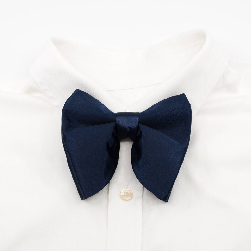 Bow tie blouse navy
