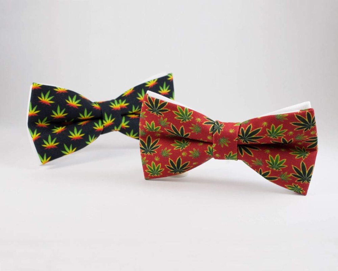 Weed Bow Tie Bud Leaves Marijuana Bow Ties Etsy