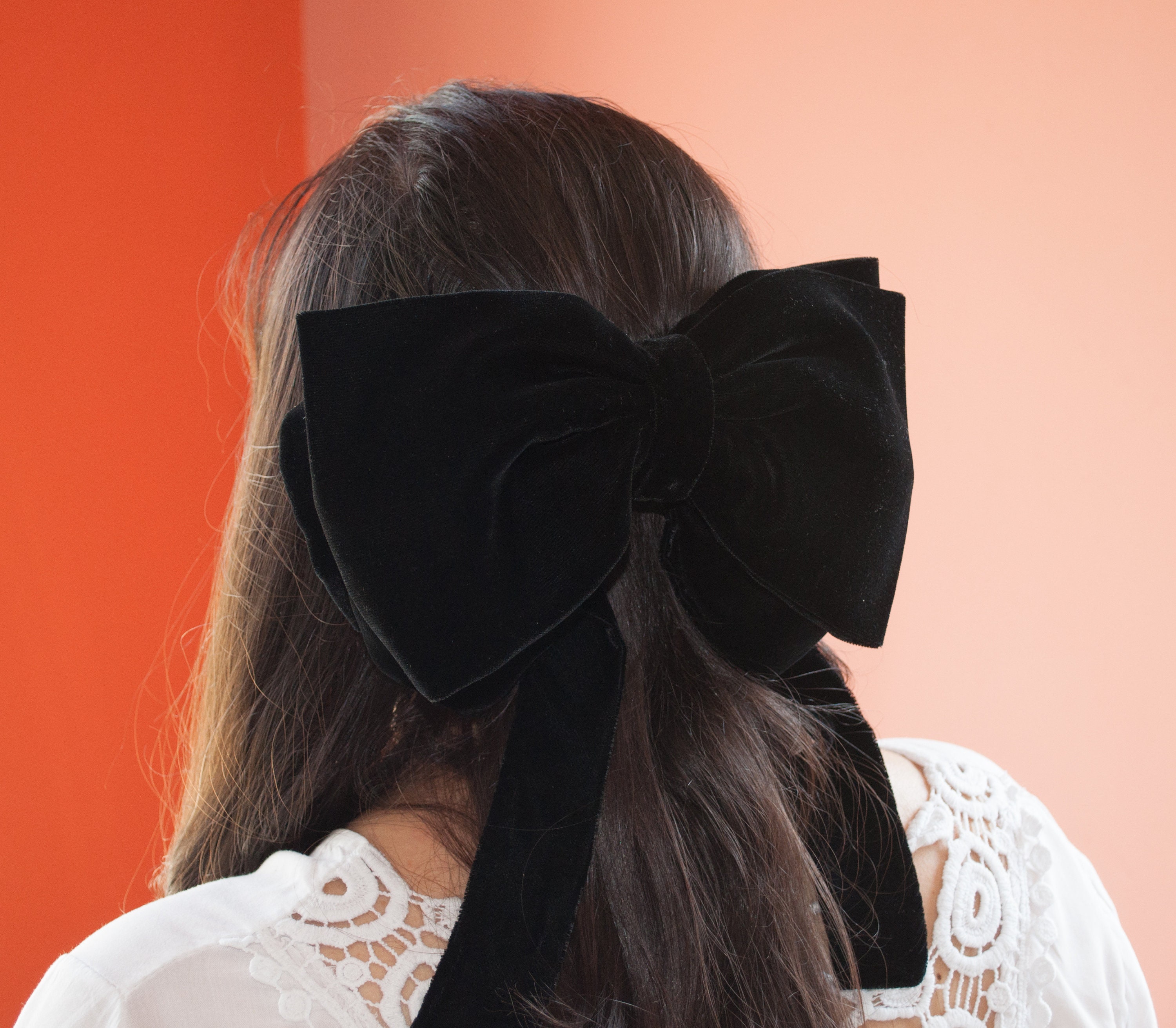 ZEPOLI Big Satin Layered Hair Bows for Women Girls 11 Inch Barrette Hair  Clip Long Black Ribbon Bows French Style Hair Accessories BlackBlue   Amazonin Beauty