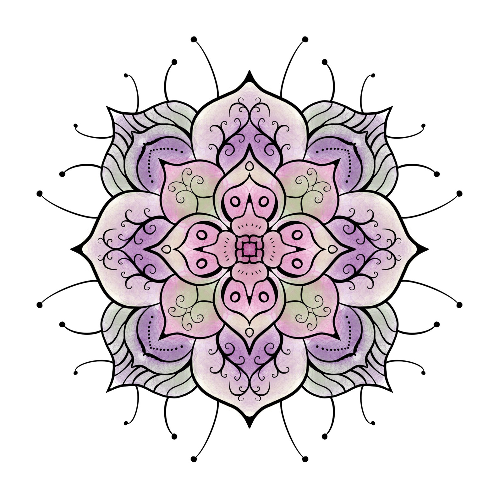 Orchid Mandala 1 colouring page | Etsy