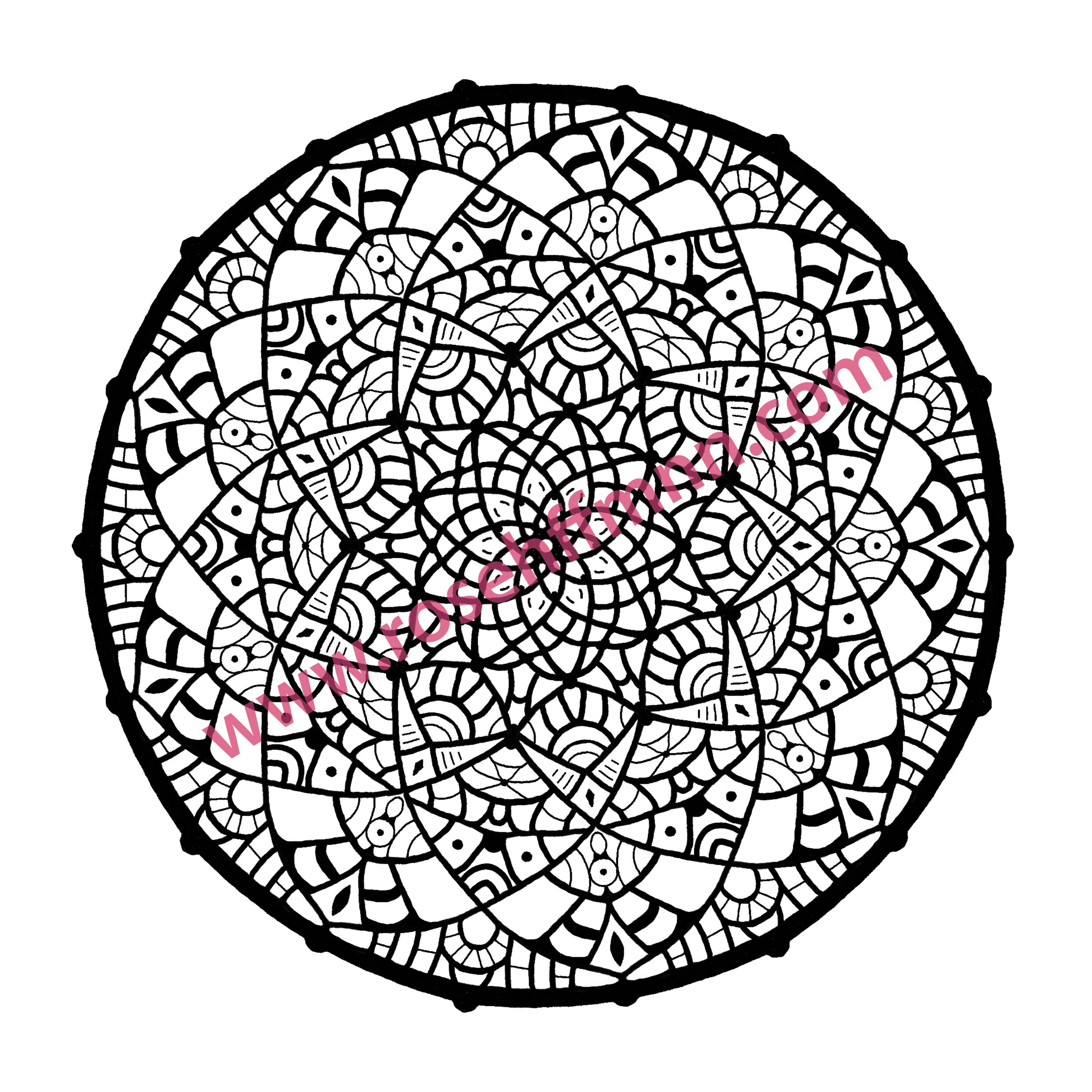 Stained Glass Mandala 1 colouring page | Etsy