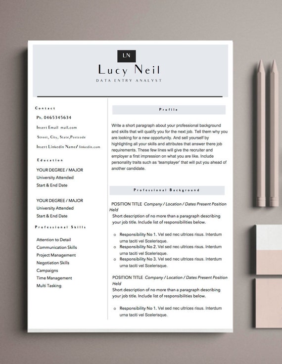 professional resume template modern resume template cover letter administrative assistant resume instant download job seeking tools modern administrative resume