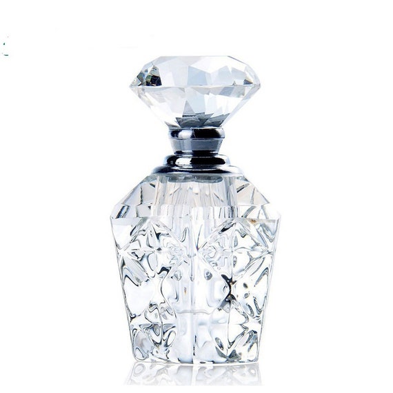 3ML Unique Empty Clear Carved Crystal NEW CLEAR CRYSTAL CUT PERFUME