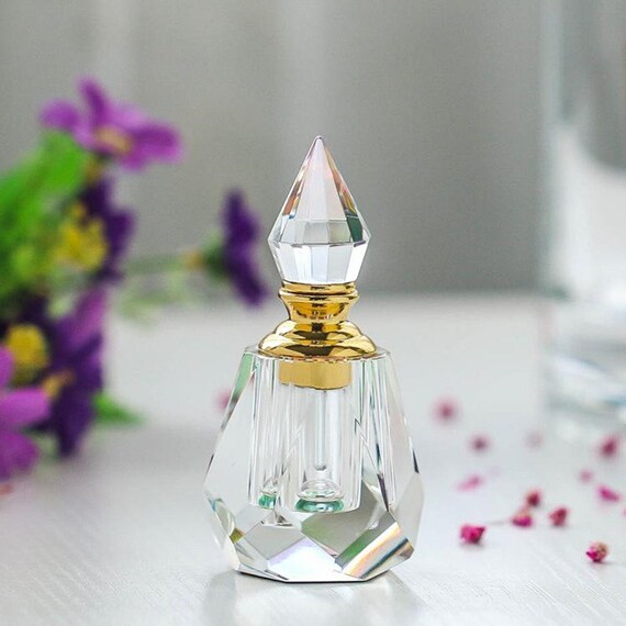 4ml Clear Vintage Crystal Pyramid Perfume Bottle Empty Etsy