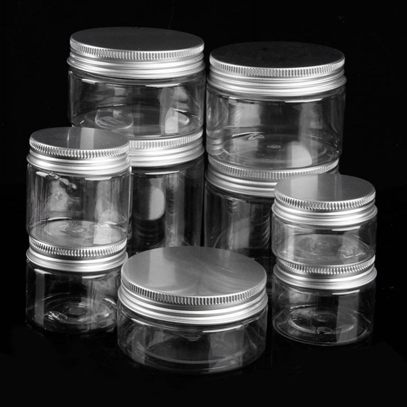 10pcs 250ml Plastic Jar With Lids Screw Tin Large Clear Etsy