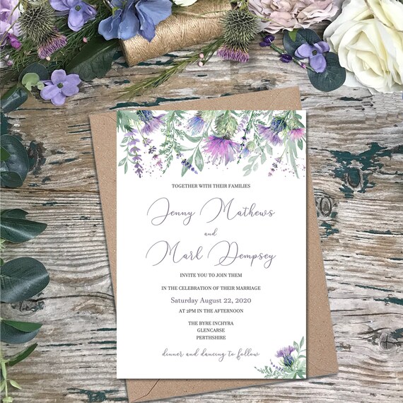 Light Purple Wedding Invitations Lemonwedding