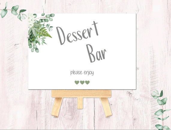 Dessert Bar Wedding Reception Sign On The Day Wedding Etsy