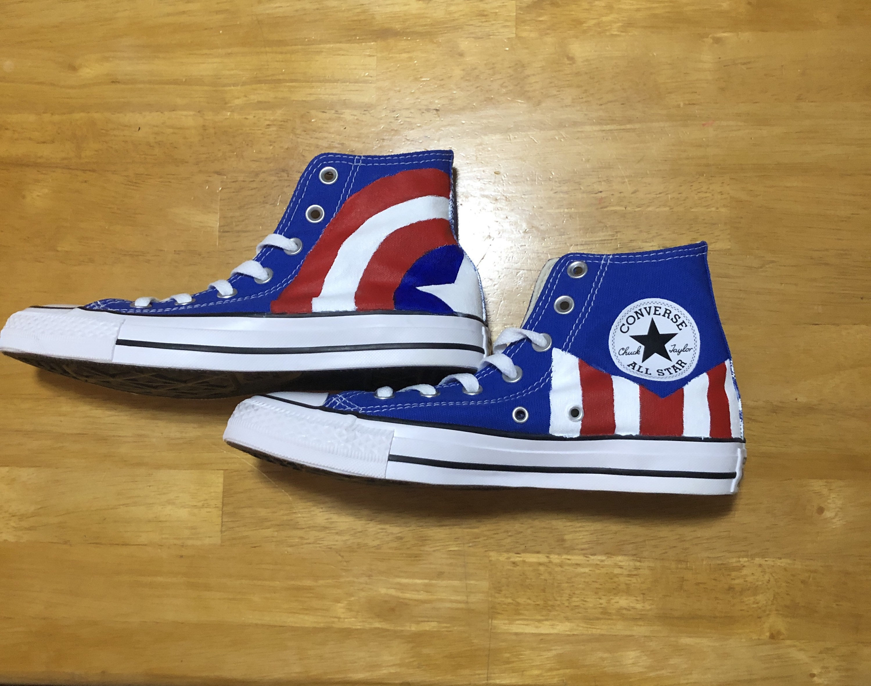 Cenagal diamante soltero Converse Captain America - Etsy