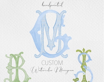 Custom Vintage Monogram, Gift for Couple, Custom Monogram Initial Letters, Monogram for Crest Design, Wedding Monogram Letters