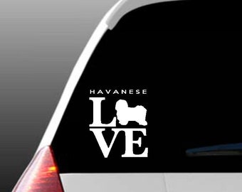 Havanese Love Car Window Decal