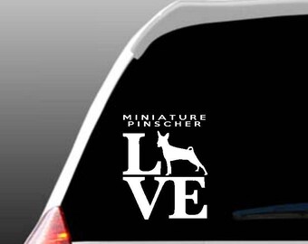 Miniatura Pinscher Amor Coche Ventana Decal