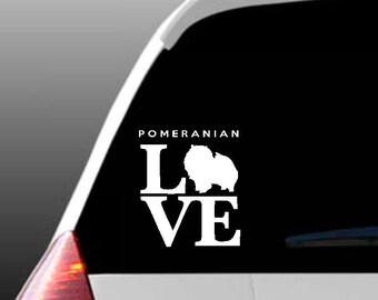Pomeranian Love Car Window Decal
