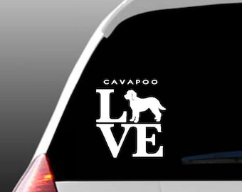 Cavapoo Love Car Window Decal