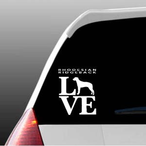 Rhodesian Ridgeback Love Car Window Decal