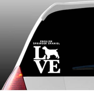 English Springer Spaniel Love Car Window Decal