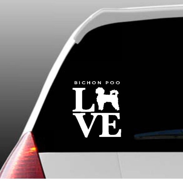 Bichon Poo Love Car Window Decal