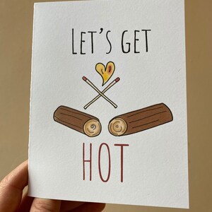 Tarjeta de felicitación / Let's Get Hot / Tarjeta de aniversario / Tarjeta de San Valentín / Amor / Tarjeta Just Because / Tarjeta I Love You / Tarjeta de pareja / Estacionaria
