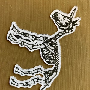 Autocollant squelette de licorne| | stationnaire | Tumbler  | de scrapbook autocollant Lap Top | | d’autocollant squelette | d’autocollants pour animaux | Licorne Fossile