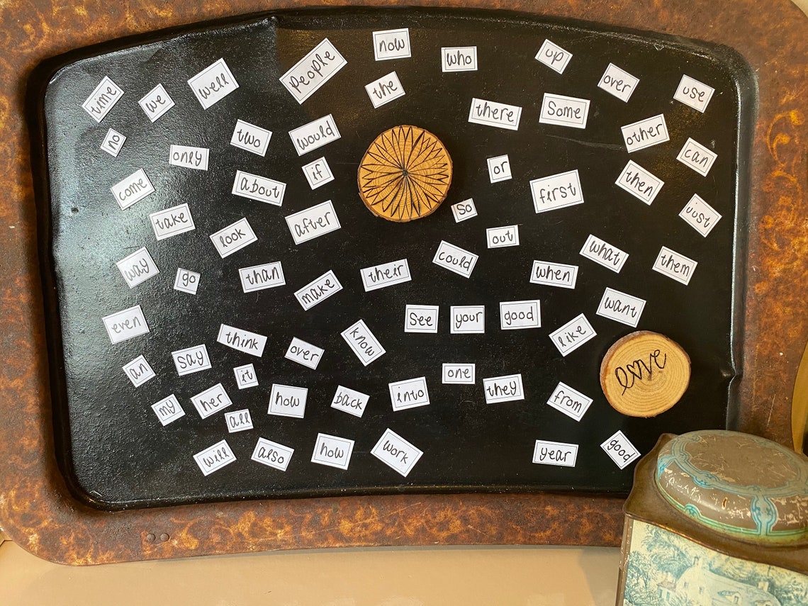 Word 140 Common Words Fridge Small Etsy