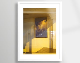 yellow abstract art photo print minimal interior light and shadow