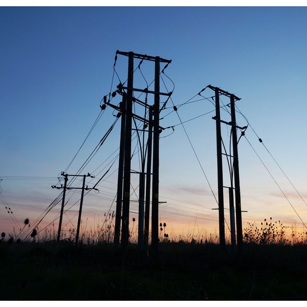 photo art print twilight dusk sunset pylon sky silhouette