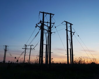 photo art print twilight dusk sunset pylon sky silhouette