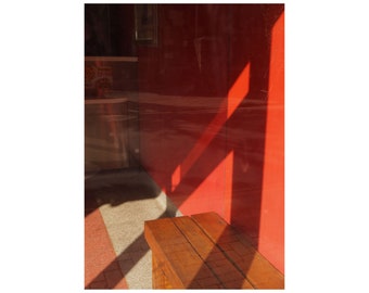 red abstract minimal light and shadow photography print