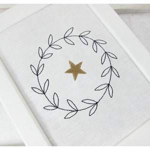 Rank with star 16 cm in set of 2 embroidery file image 1