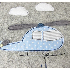 Hubschrauber 13x18 mit Wolken Stickdatei Bild 2