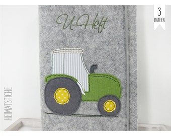 Tractor 13x18 embroidery file Doodle fringe 3 set