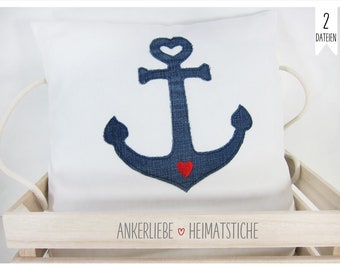 Anchor love 13x18-2 tlg. Doodle Application-embroidery file