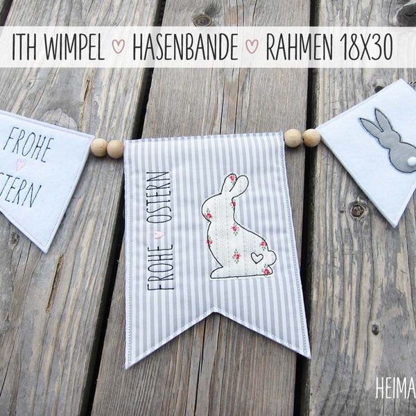 ITH Wimpel 18x30 "Hasenbande" - Stickdatei