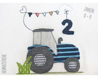 Embroidery file 16x26 Birthday Tractor-22 files