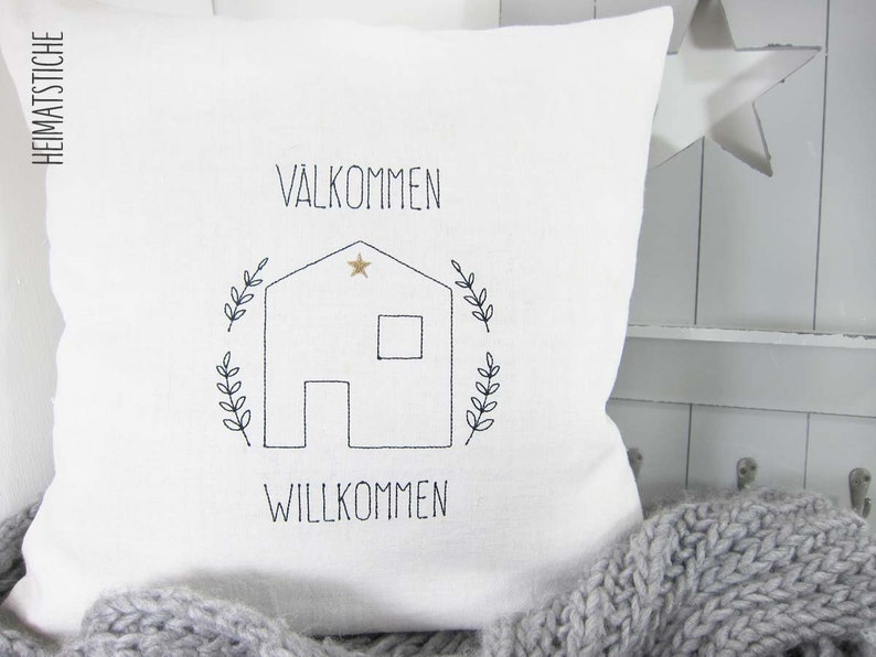 Scandi House Welcome in 5 sizes embroidery file image 1