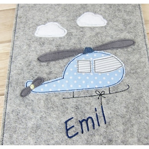 Hubschrauber 13x18 mit Wolken Stickdatei Bild 1