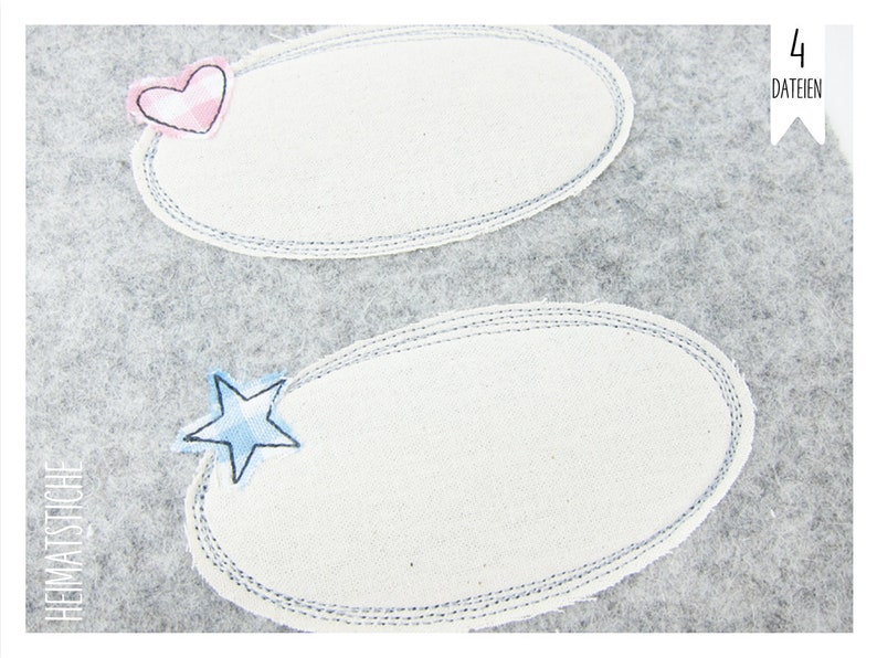 Doodle Application 16x26 Heart and Star-embroidery file image 1