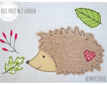 Embroidery file 16x26 Hedgehog Fritz Doodle