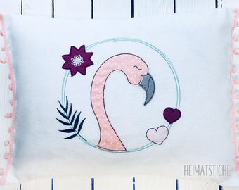 Flamingo 16x26 Doodle Circle Application-embroidery file