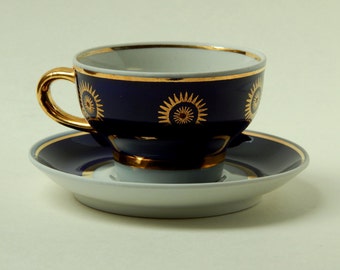 Coffee Cup and saucer of Soviet times , blue Cup, coffee set