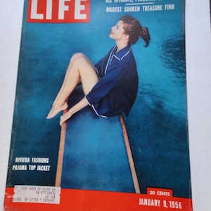 Life Magazine January 9, 1956 Riviera Fashions/ Ben Franklin