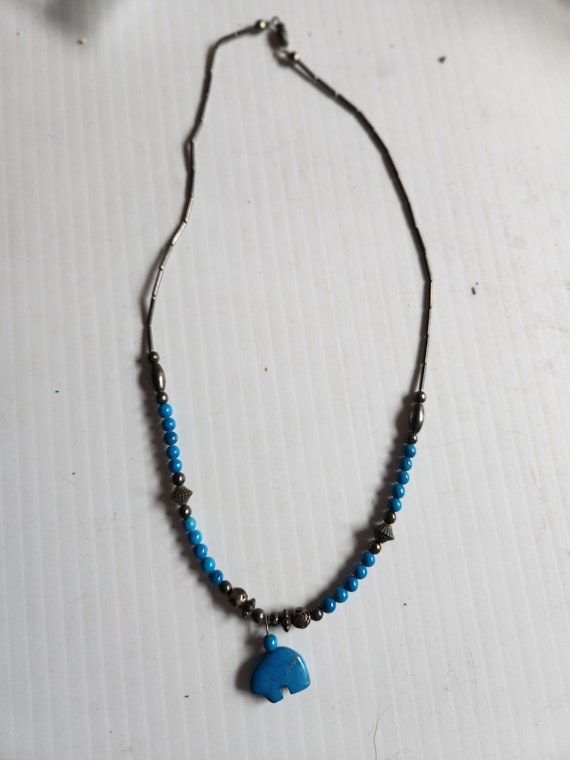 Native American Style Turquoise Beaded Necklace - image 3