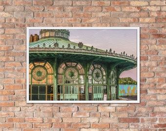 Asbury Park Carousel Framed photo paper poster