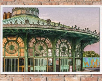 Muurkunst carrousel Asbury Park – Iconische ingelijste foto New Jersey Boardwalk-fotografie voor woonkamer- of kantoordecoratie